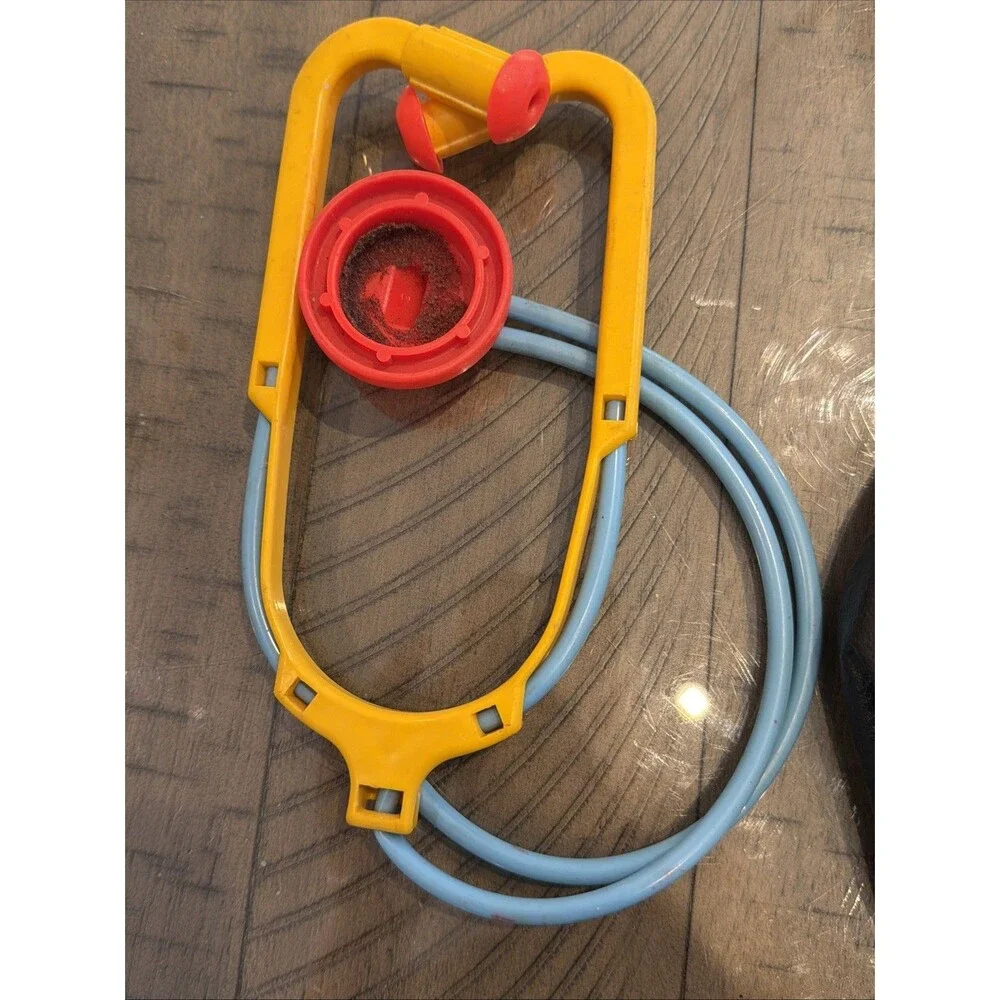 Vintage Fisher Price Medical Kit Doctor Nurse Bag stethoscope otoscope ear 1980s
